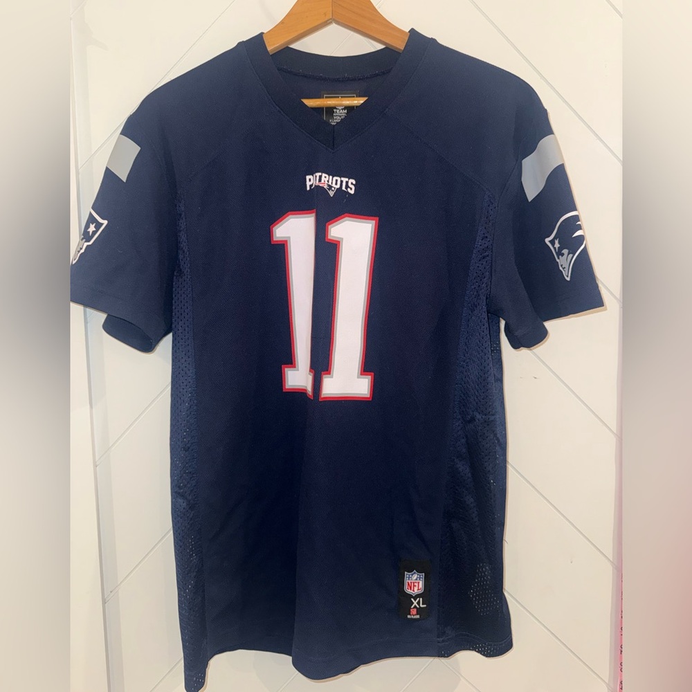 New England NFL Patriots Jersey 11 Edelman youth XL 18-20 super bowl play offs - Picture 1 of 11